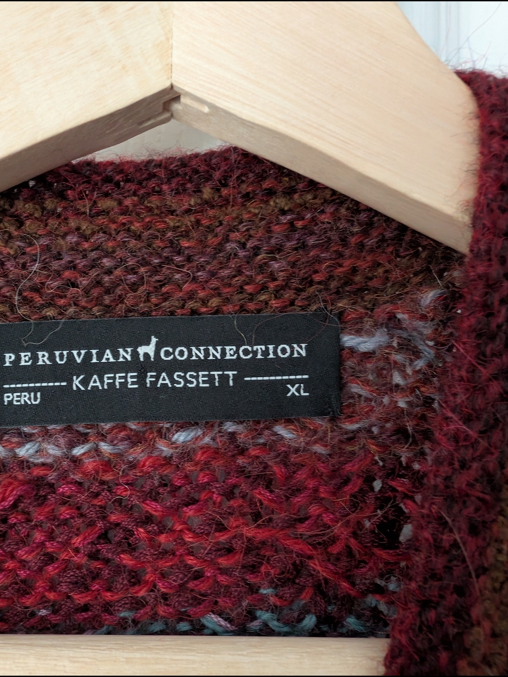 Peruvian Connection Kaffe Fassett Alpaca Handknit Open Cardigan Brown, XL boho - Picture 5 of 16